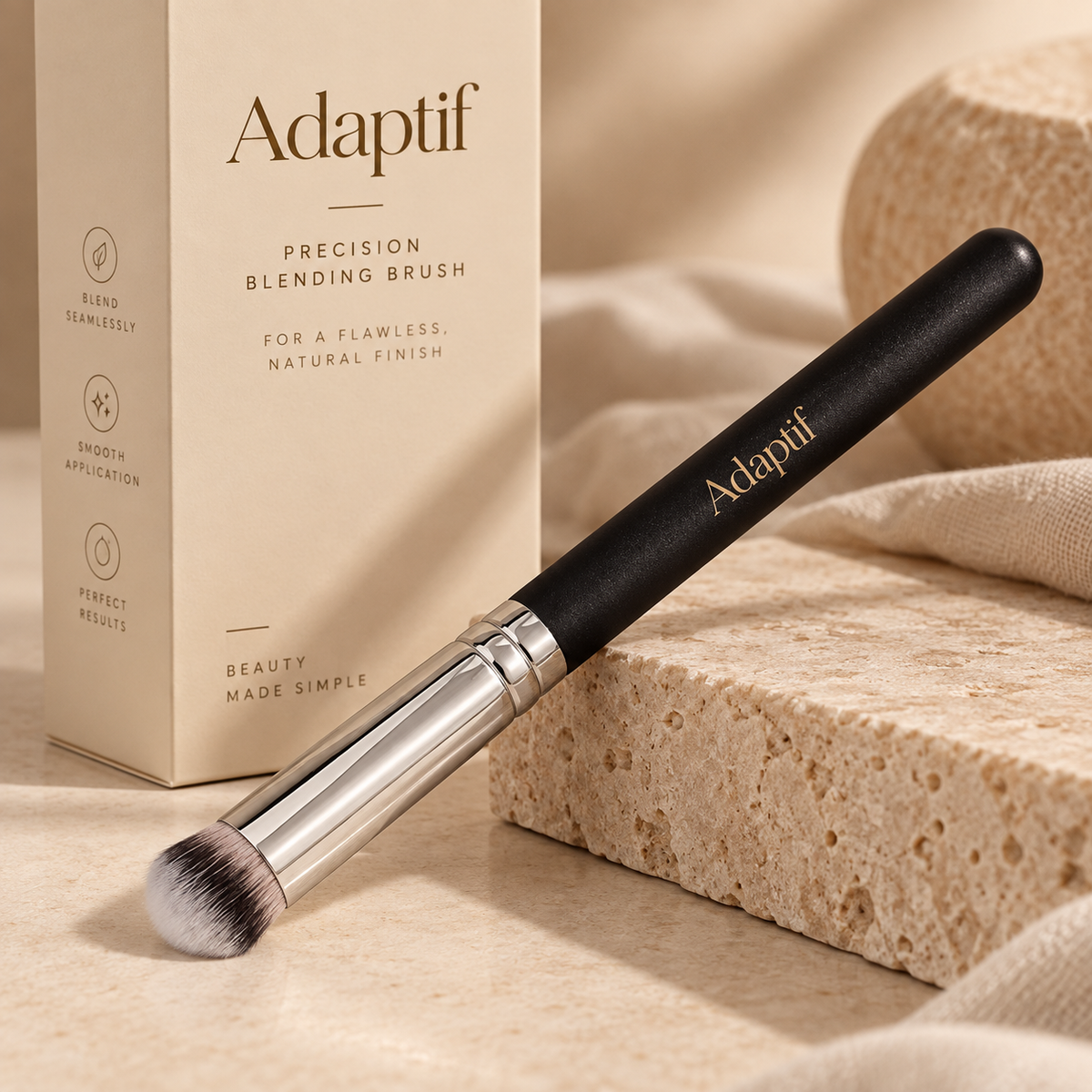 Adaptif Precision Blending Brush in warm neutral product setting